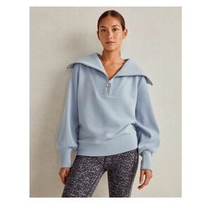 Varley Sky Blue Zip Collar Sweatshirt